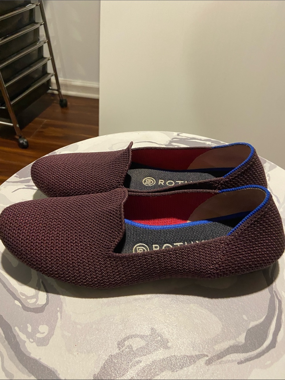 Rothy’s The Loafer Burgundy Knit Slip-On Flats Women’s Size 8.5 - Picture 6 of 11